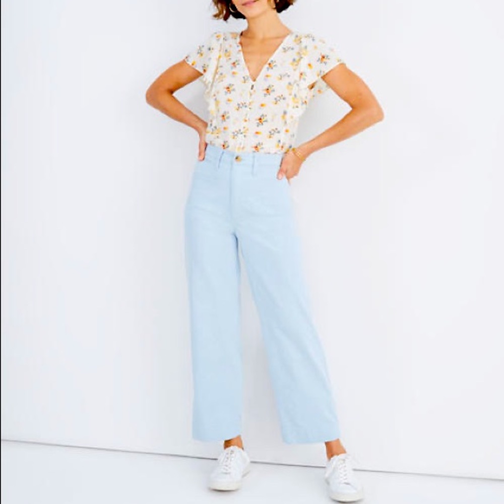Slim Emmett Wide-Leg Crop Pants in Speckle